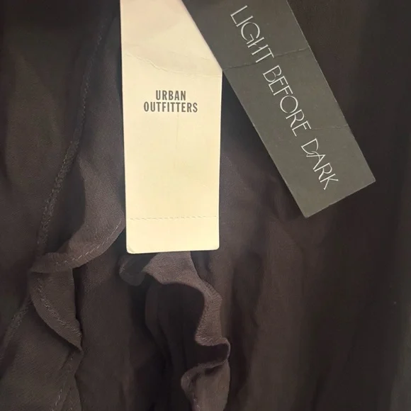 NWT Black Asymmetrical Ruffle Slip Mini Dress Size L Y2K Date Night Glam - Picture 5 of 10